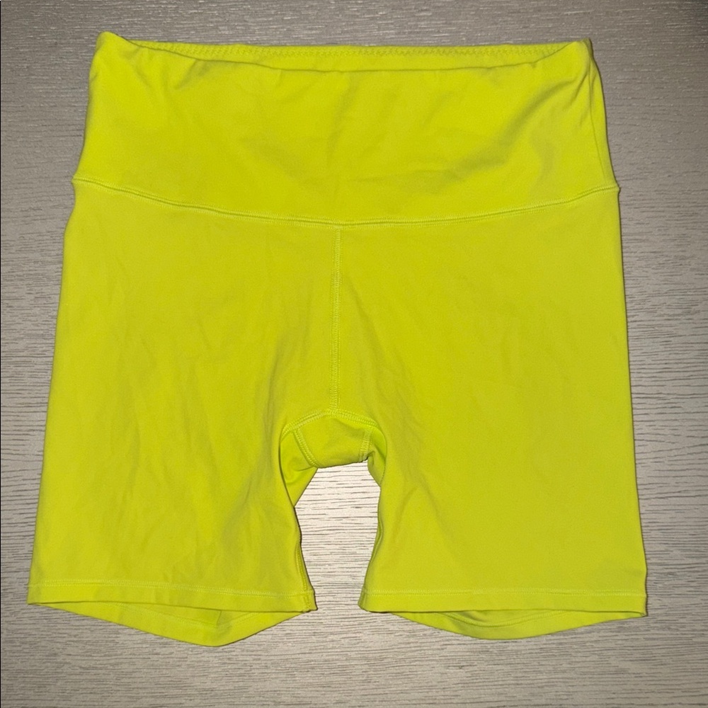 SKIMS Neon Yellow High-Waist Bike Shorts